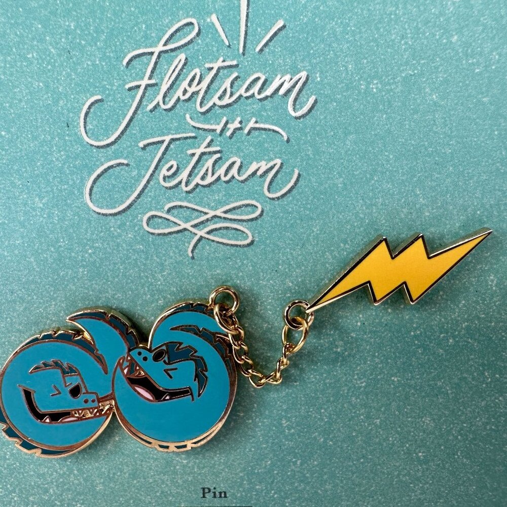 Disney Little Mermaid 132565 Flotsam & Jetsam Eels Duos Pin with Electrical Bolt - Picture 9 of 10